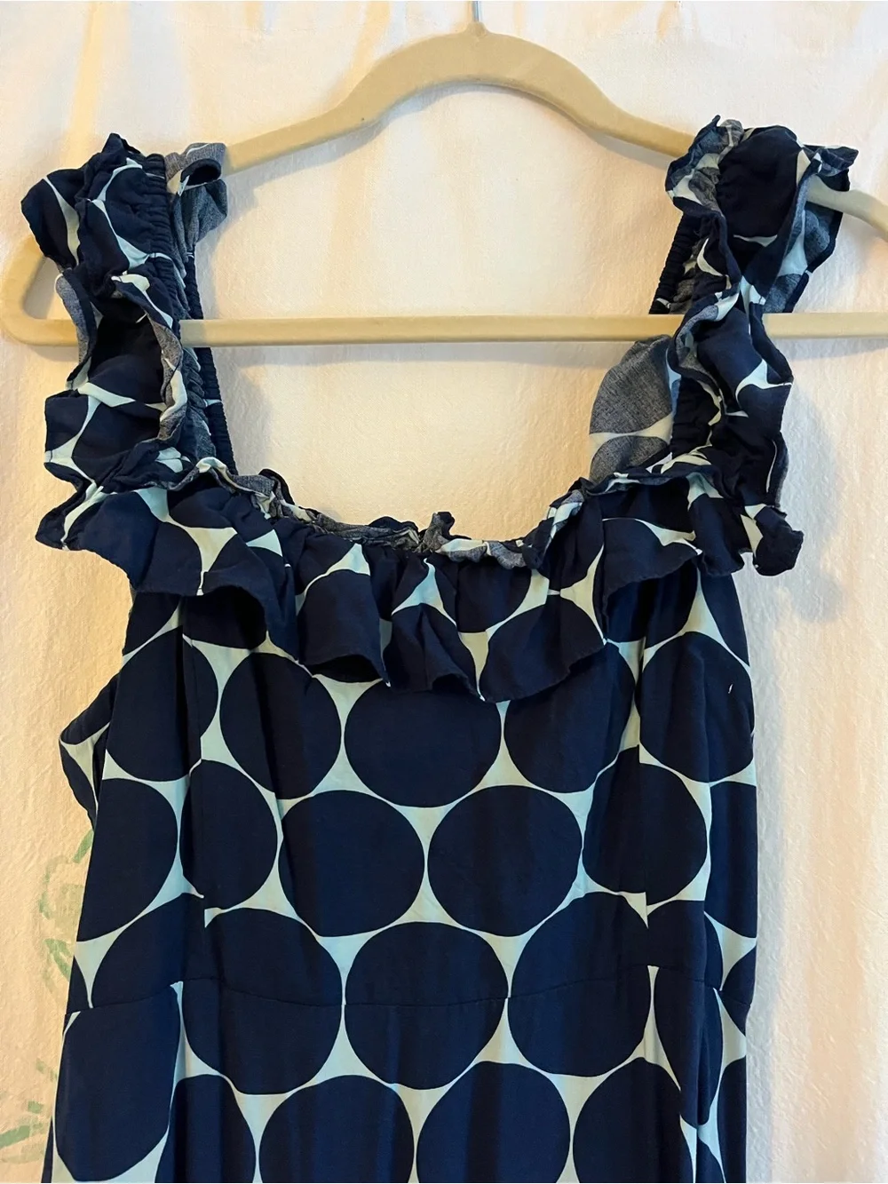 kate spade Navy and White Polka Dot Ruffle Midi Dress